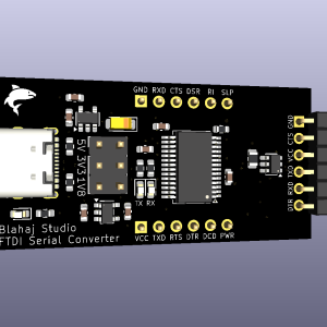 Blahaj Studio USB C to TTL Serial Converter with Genuine FTDI FT232 Chip (1.8V / 3.3V / 5V Logic and Supply Voltage)